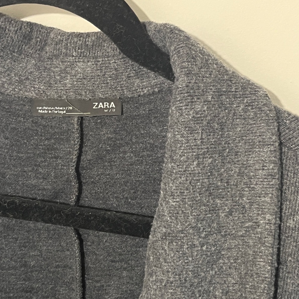 Zara Gray Knit Cardigan Coat